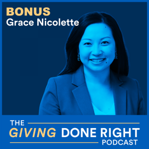 Giving Done Right bonus episode cover art featuring co-host Grace Nicolette